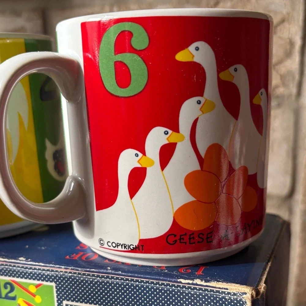 Vintage Grant Howard‎ 12 Days of Christmas Mug Set of 4 12oz Multicolor 1983